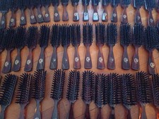 1 Vtg Goody Hair Brush Bristles Made USA 7 1/2 Inch Clear Brown Old Stock