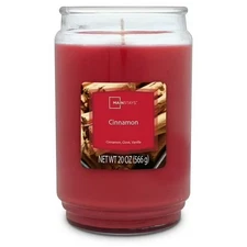 Mainstays Scented Single-Wick Large Glass Jar Candle 20 oz, Cinnamon NEW