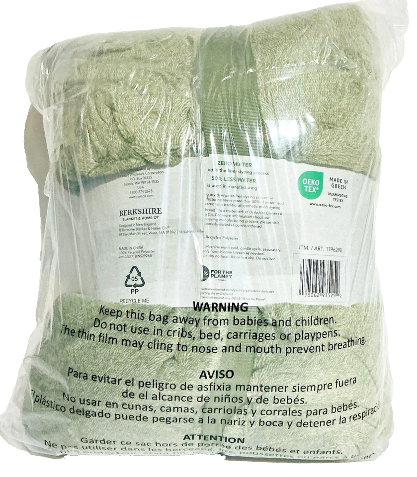 Manta de felpa extra Berkshire tamaño queen 98" X 92" Foto 2 de 3