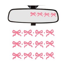 Car Rearview Mirror Sticker,3PCS Cute Bow Vehicle Rear View Decal, Waterproof