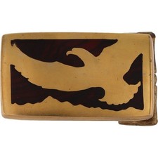 Sm Brass Wood Ladies Kid Boy Girl Western Cowboy Cowgirl 70s Vintage Belt Buckle