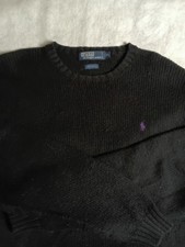 Polo Ralph Lauren Sweater XL Black Pullover Crewneck Pony Logo Cotton