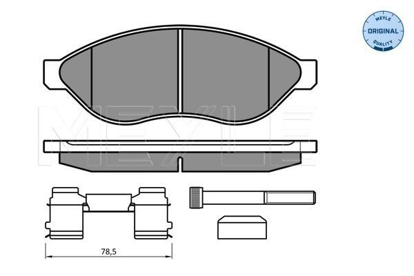Original MEYLE Brake Pad Set Disc Brake 025 244 6819/W2 for Citroën Fiat