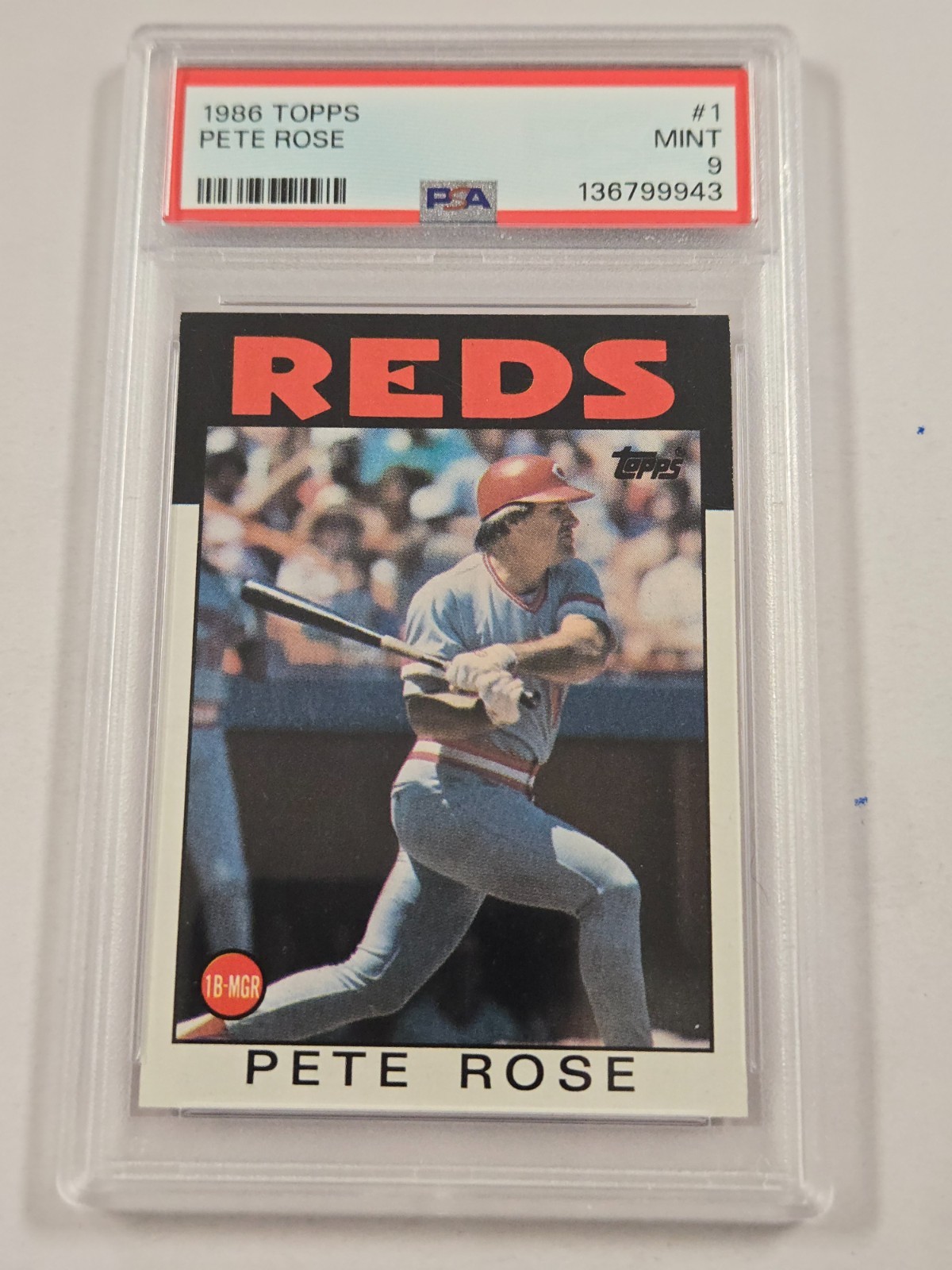 1986 Topps #1 Pete Rose PSA 9