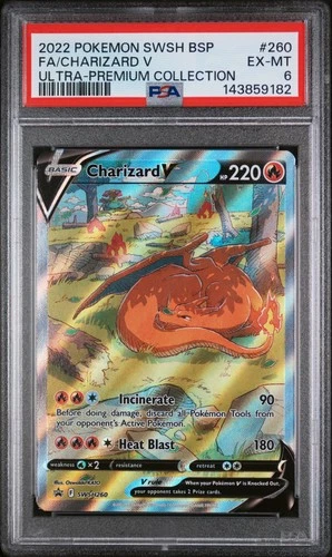 2022 POKEMON SWSH ULTRA-PREMIUM COLLECTION #260 FULL ART/CHARIZARD V PSA 6