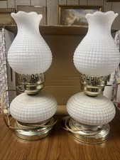 VINTAGE ~ MILK WHITE ~ GWTW ~ LANTERN LAMP ~ CORN COBB ~ WORKING