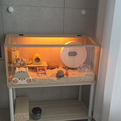 Hamsterkäfig Holz Kleintierkäfig Terrarium Nagerkäfig Kleintierhaus Hamster Maus