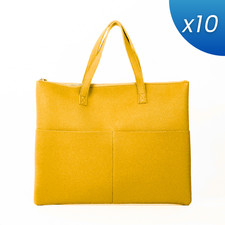 Wholesale Job Lot Ladies Tucuman Tote Bag Shoulder Handbag Work Mustard 10pcs