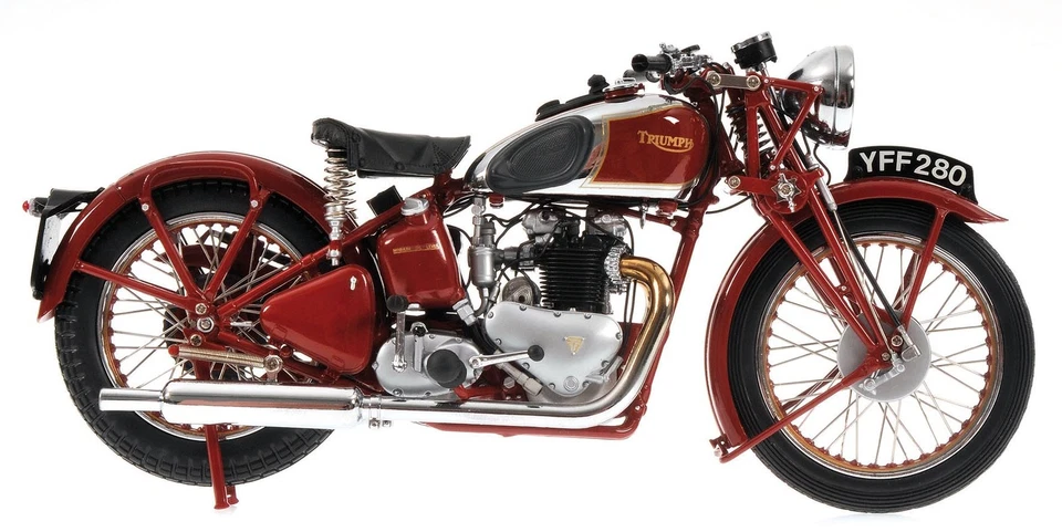 Minichamps 122133700 TRIUMPH SPEED TWIN 1939 RED 1:12 Standmodell - Bild 2 von 2