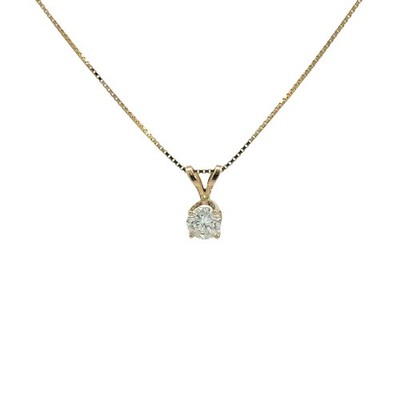 Halskette mit Anhänger 14 Karat Gelbgold und 0,74 kt Diamant 18 Zoll