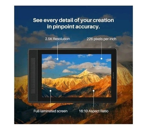 HUION Kamvas Pro 13 2.5K QHD Drawing Tablet w/ Battery-Free Stylus, 13.3-inch - Afbeelding 2 van 10