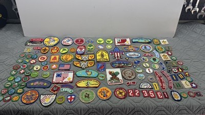 Vintage Boy Scout Patch Lot 100+ BSA 1970s Jamboree Merit Badge CSP 
