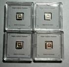 (4) 1 One gram .999 silver bar in ASSAY, GEIGER, Feinsilber, Silver Square x 4