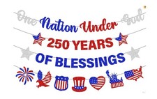4th of July Decorations,glitter Independence Day Banner Red Blue White 4th of