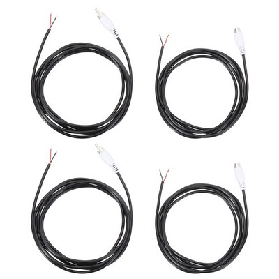 6.6FT RCA to Bare Wire Speaker Cable, White RCA Male Female Plug, Pack of 4