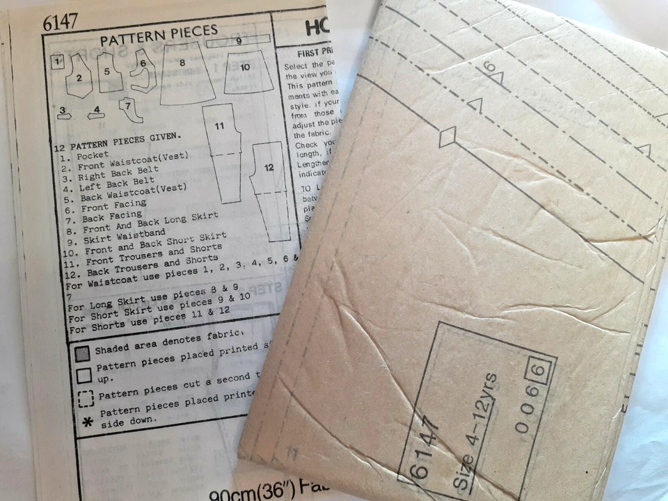 New Look 6147 Waistcoat Vest Skirt Pants Shorts Sewing Pattern Girls 4-12 UC - Image 3 of 4