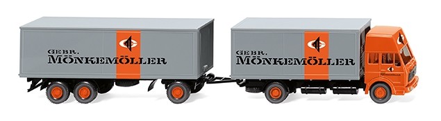Camion miniature articulé WIKING MERCEDES 1638 pour décor de réseau ferroviaire HO