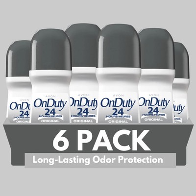 6 pack Avon On Duty Original 24H Roll-On Antiperspirant Deodorant, 2.6 fl oz