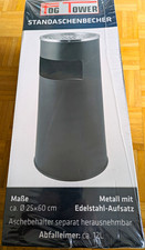 Fog Tower Standaschenbecher Metall/Edelstahl, herausnehmbar, &Oslash;25x60cm 12L