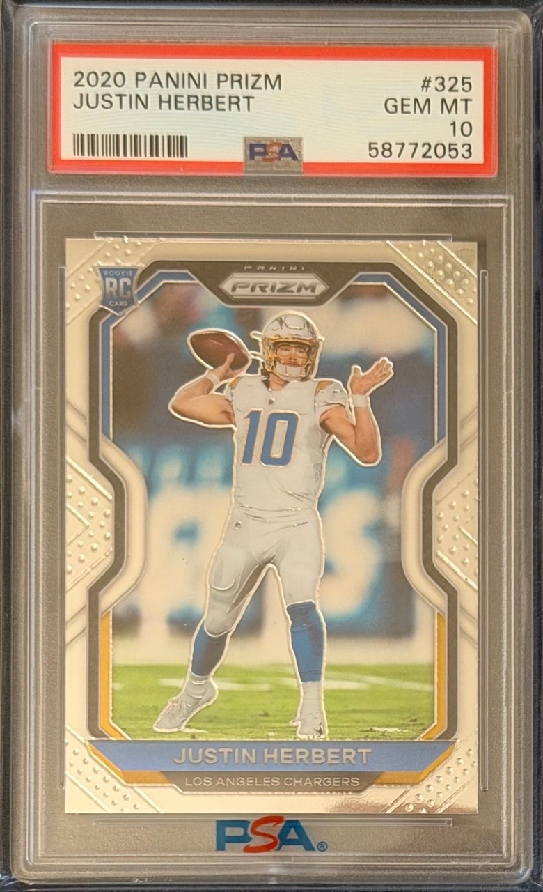 2020 Panini Prizm JUSTIN HERBERT #325 Rookie Card RC GEM PSA 10 CHARGERS
