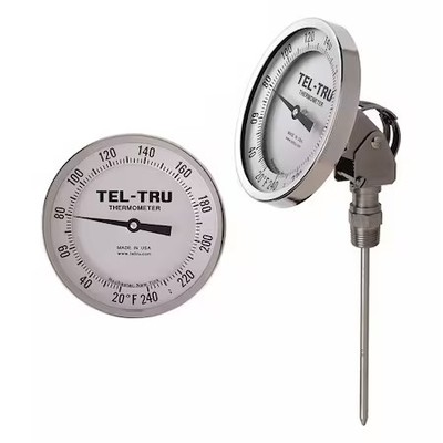 Tel-Tru Aa575r-0609 Analog Dial Thermometer, Stem 6'' L