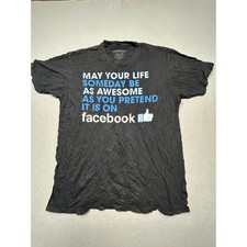 JEM T Shirt 100% Cotton Black Facebook Graphic XL Mens