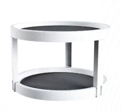 Lavish Home 9.75'' Plastic Round Two Tier Lazy Susan Non Skid Liner White 2 Pack