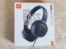 JBL TUNE 500 On Ear Headphones - Black Wired - NOT Bluetooth 