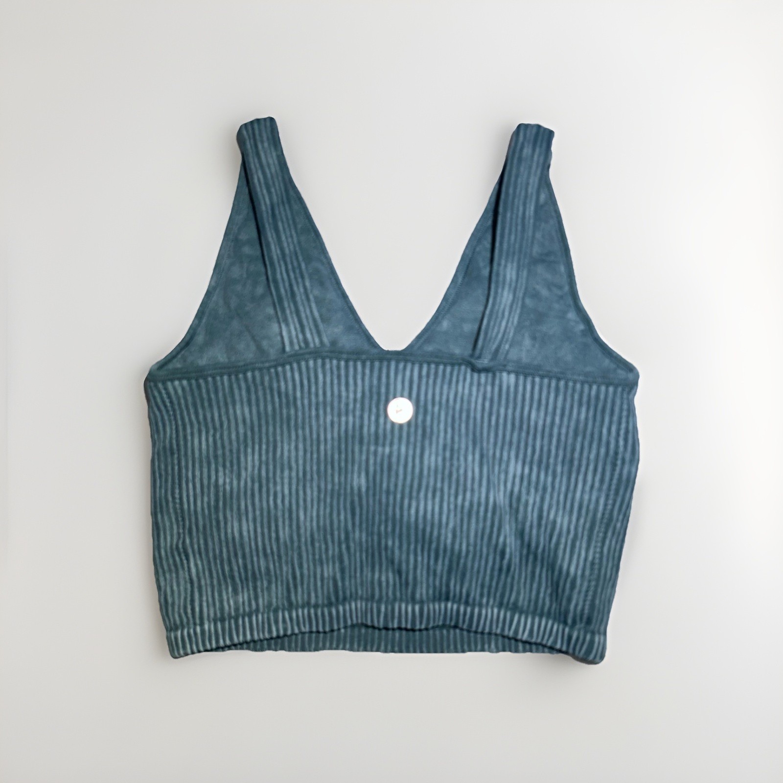 90 Degrees By Reflex Stonewash Seamless Alamo Bra Sz S Green Thick Ribbed Bra