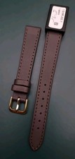 14mm VINTAGE CONDOR GENUINE CALF LEATHER BROWN WATCH STRAP, GOLD BUCKLE, NOS.