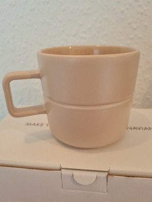NJRD Lines Tassen Becher 500 ml 2 Stück beige unbenutzt nagelneu