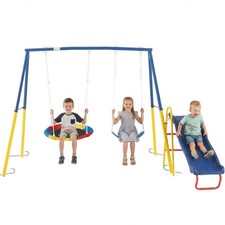 Heavy Duty Kids Swing Sets Playset with Slide for Backyard Outdoor Metal