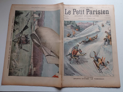 Le petit parisien Zeitung 1907 935 Schweiz Wintersport Rutsche Chalais Ballon
