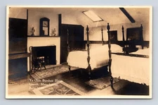 RPPC Olde Burnham House Former Hart House Interior Bedroom Ipswich MA Postcard