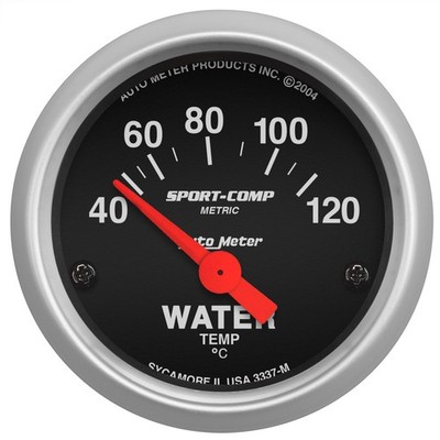 AUTOMETER 2 1/16'' 40-120°C elektrische Wassertemperaturanzeige, Sport-Comp