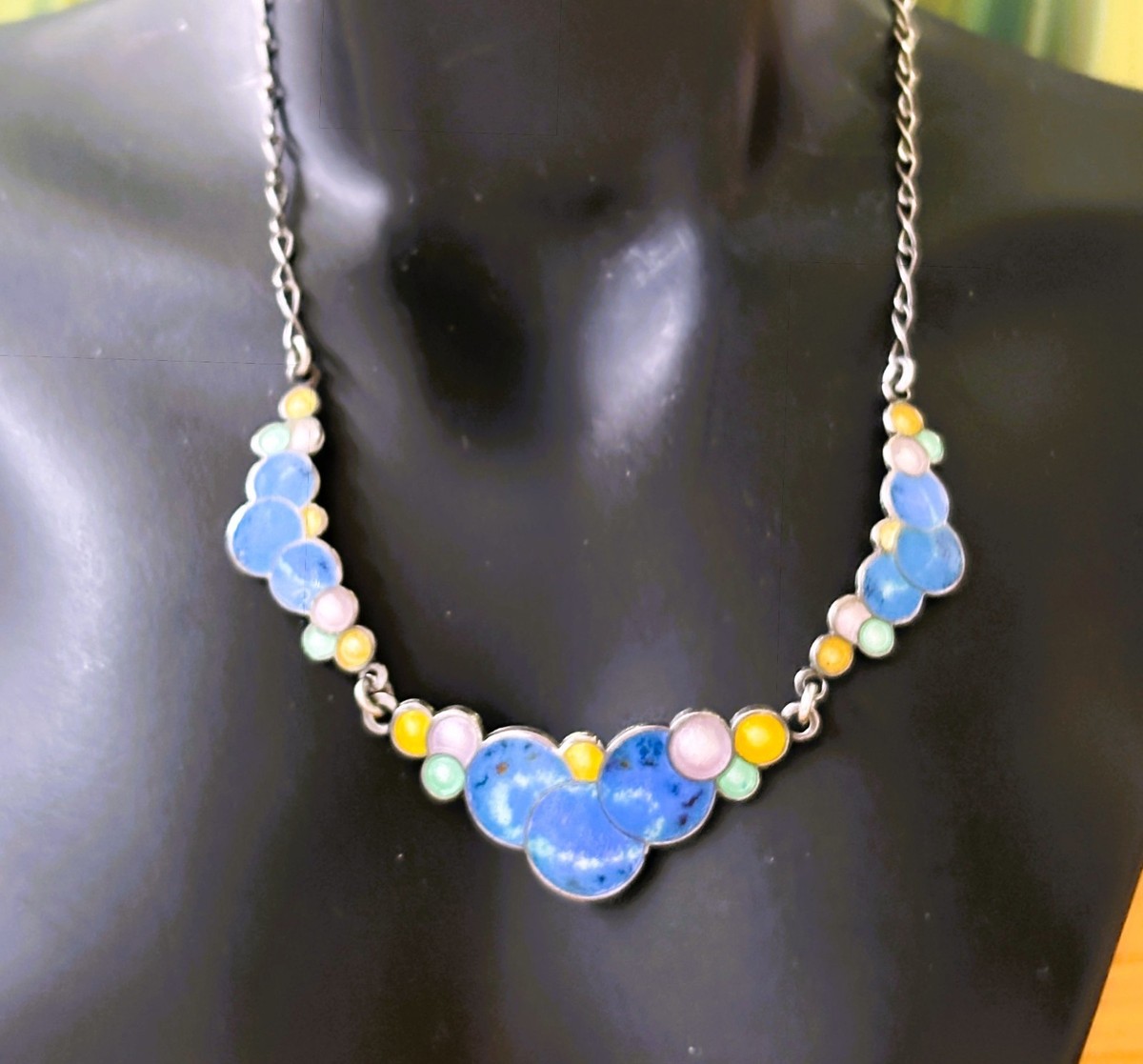 Eisenberg Sterling Enamel Bubble Necklace