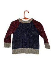 Cat Jack Kids Cable Knit Sweater Burgundy Navy Speckled Sweater 4T