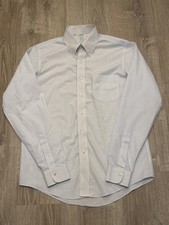 Brooks Brothers Shirt Mens 16 X 35 Blue White Pin Stripe Button Down 1818 Preppy