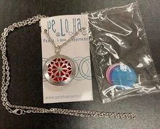 Pe Lo Ha Peace Love Happiness Vintage Necklace with Changeable Locket Inserts