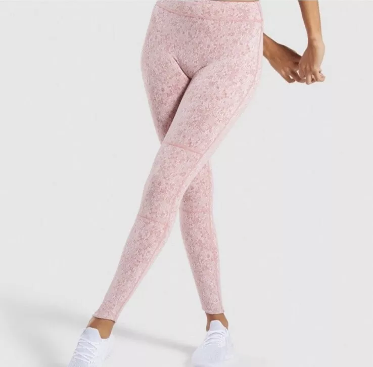 Gymshark Fleur Texture Leggings In Moroccan Brick Marl Women Size