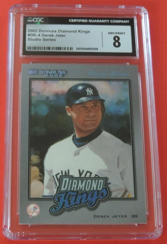 2002 DONRUSS DEREK JETER CANVAS STUDIO #ED 96/250 DIAMOND KINGS RARE CGC 8