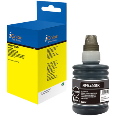 iColor Nachfüll-Tinte für Canon, ersetzt Canon GI-490BK, black (schwarz)