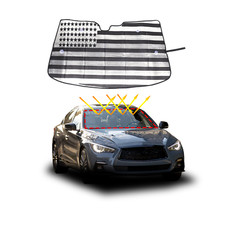 Us Flag Front Window Visor Sun Sunshade Windshield Cover For Infiniti Q50 15-23