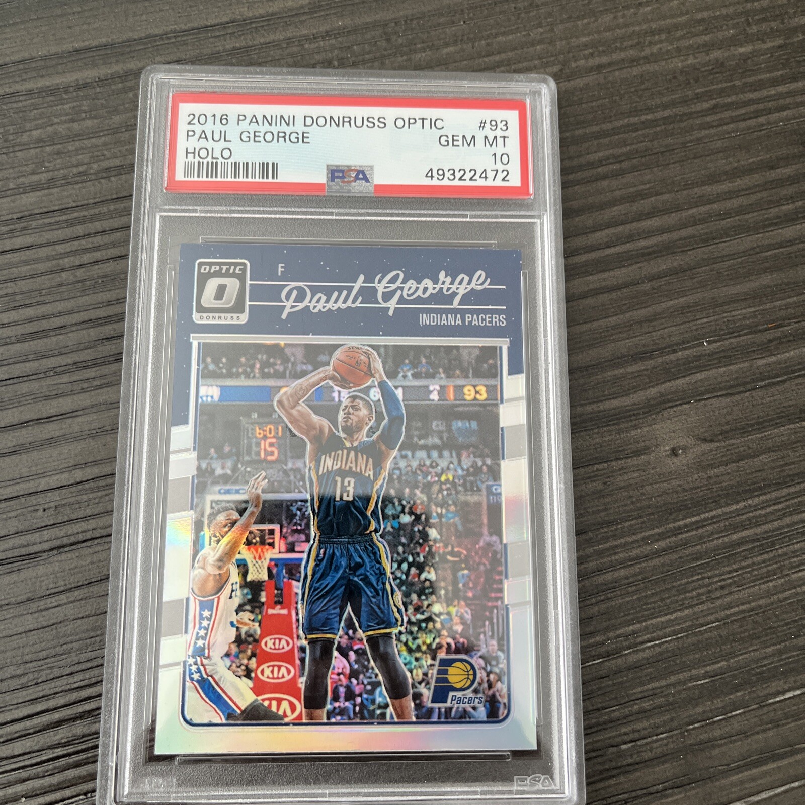 2016 Panini Donruss Optic Holo Silver Prizm Paul George #93 PSA 10 Gem Mint