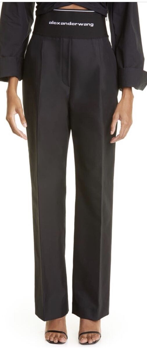 Alexander Wang Logo Elastic Waist Cotton Twill Wide Leg Alexander Wang Logo Elastic Waist Cotton Twill Wide Leg