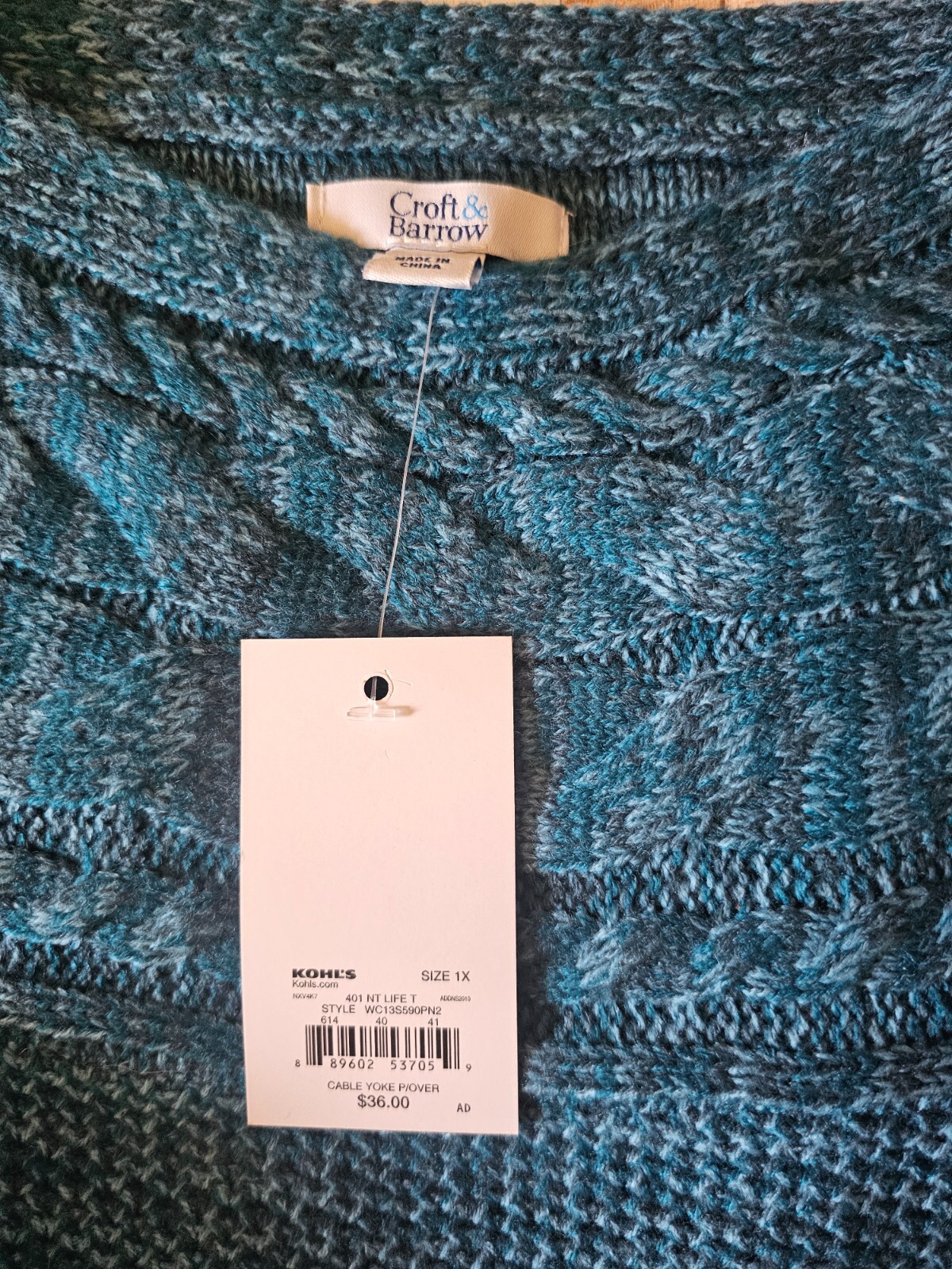 Croft & Barrow Women's Teal Sweater 1x NWT eBay