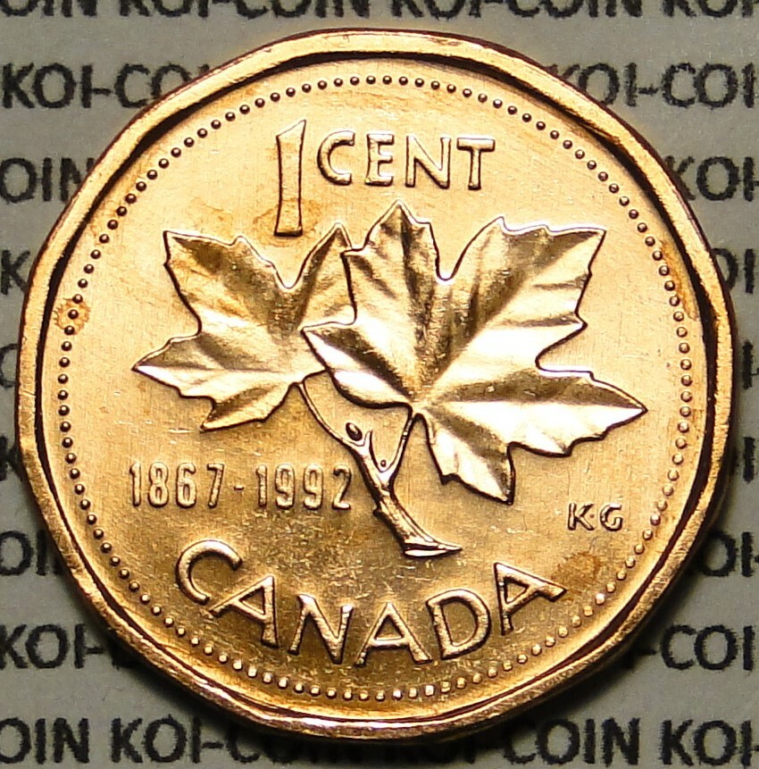 BU UNC Canada 1867-1992 1c 1 cent penny coin maple twigs brilliant