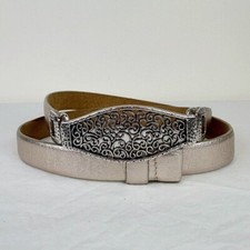 Chico's Vintage Intricate Buckle Metallic Leather Belt