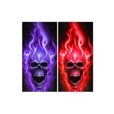 Lilac Purple and Red Flaming COMBO Cornhole Board Wraps ONLY Vinyl Decal 2 Pack