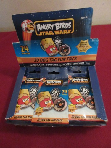 Unopened 2012 Angry Birds Star Wars 2D Dog Tag Fun Pack Box of 24 Packs - Picture 10 of 10